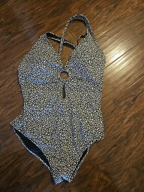 Bleu Rod Beattie Black and White Animal-Print One-Piece Swimsuit 10